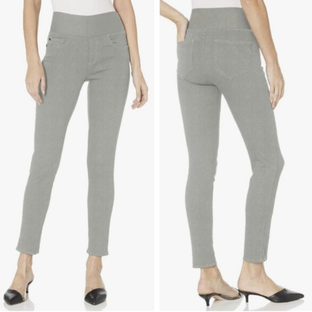 Foxcroft NYC Womens Size 12 Nina  Legging High Rise Pull On Jeans Jeggings Gray